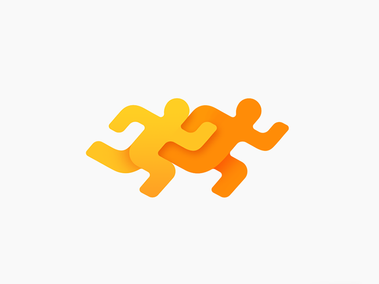 fitness app logo design running man contextual logo