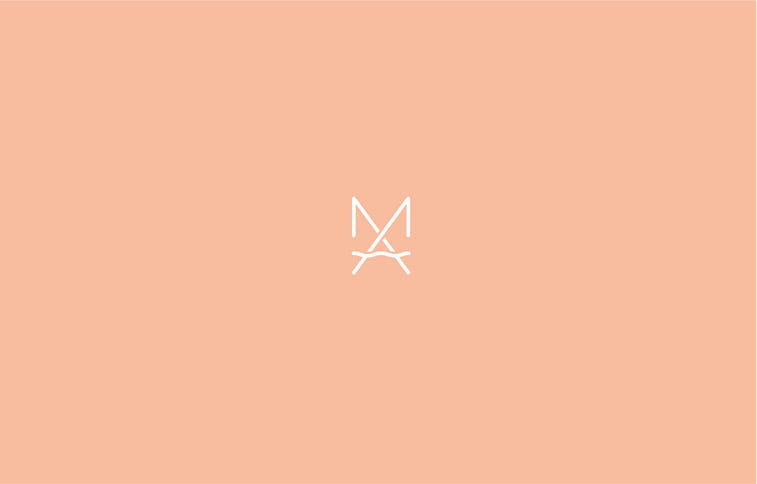 M A monogram logo design minimal