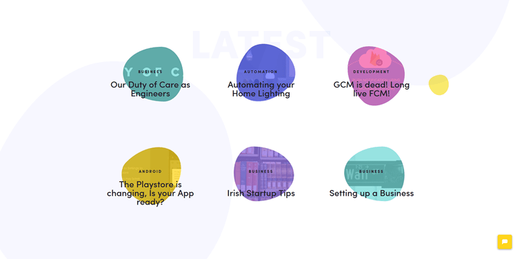 Fluid shapes on Mawla blog page