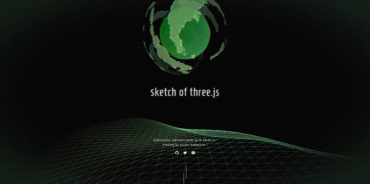 Sketch of three.js interactive website experiment