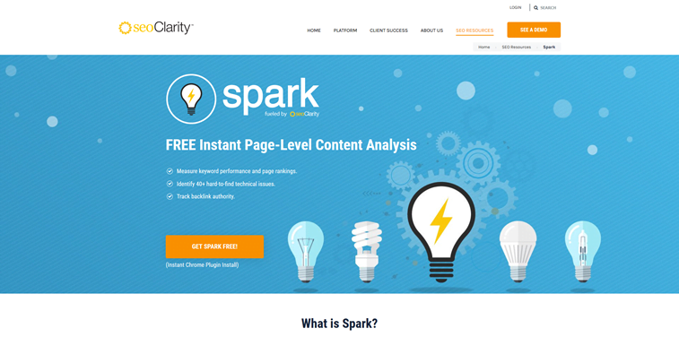 spark chrome extension seo tool