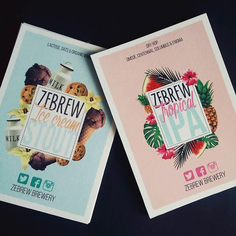 dizjan flajera zebrew tropical IPA