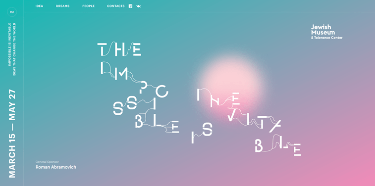 Custom-made web typography for the Impossible is innevitable project