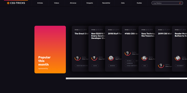 Gradijent jarkih boja web sajt CSS-Tricks
