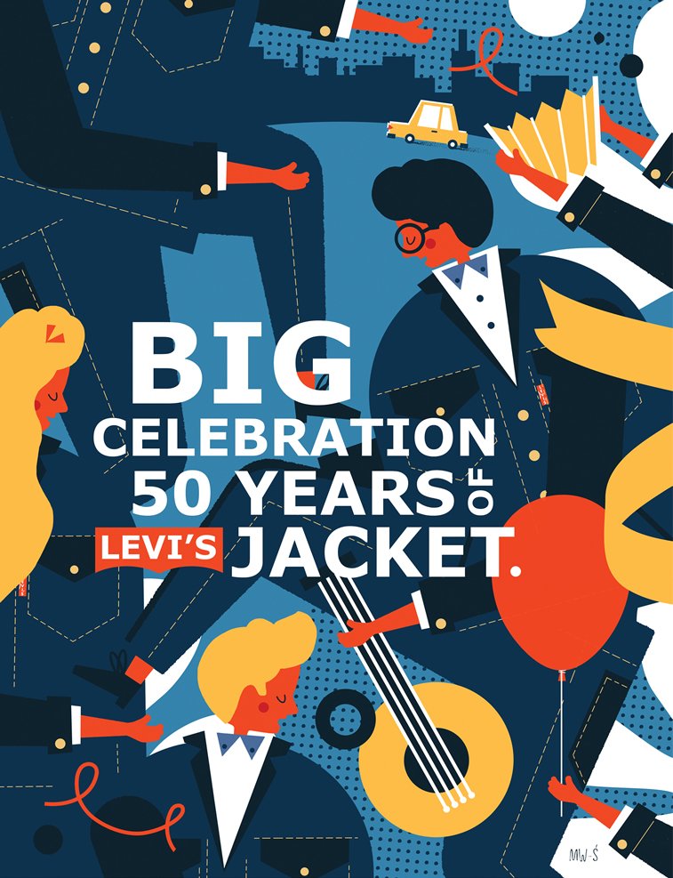 Concept illustration for the 50th anniversary of Levi's