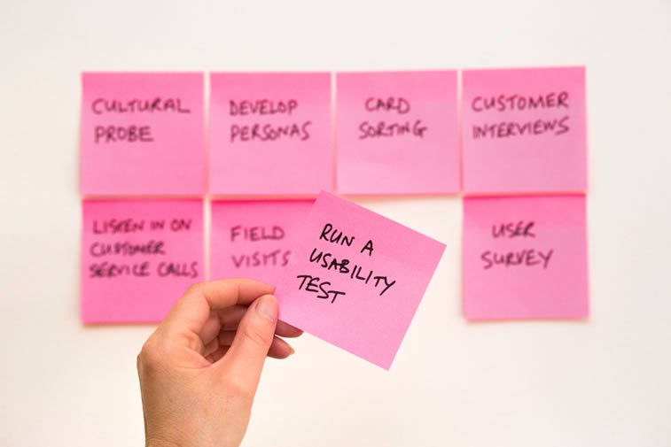 user reserach ux design post-it usability test