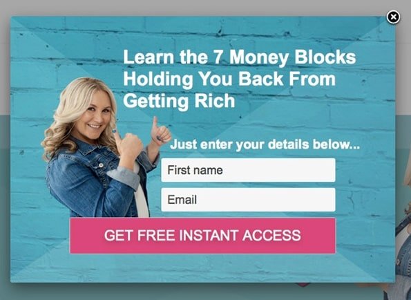 popup example with headline