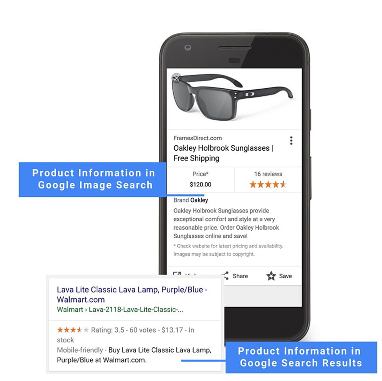 sunglasses product rich snippet example in google search