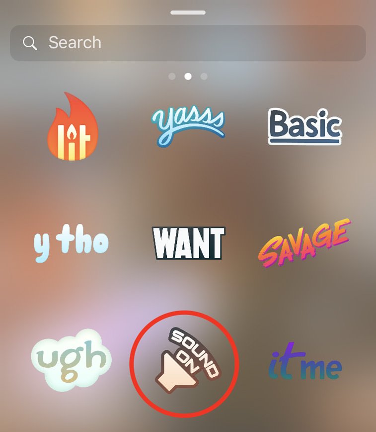 instagram sound on opcija