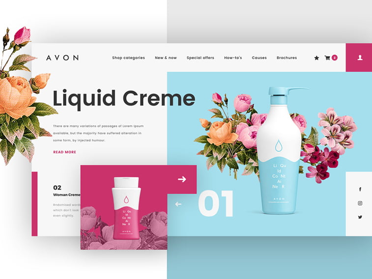 Avon cosmetics website redesign concept
