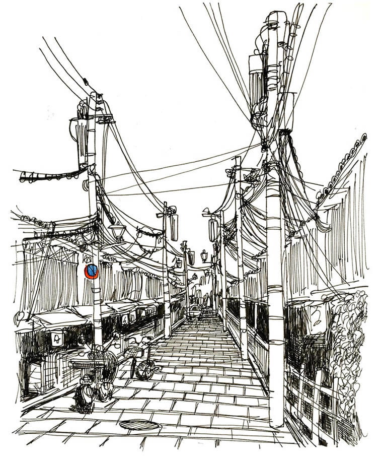 Kyoto Street illusatrtion wendy macnaughton