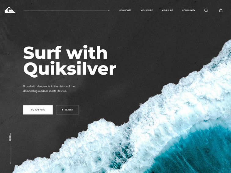 Quicksilver Surfing home page redesign
