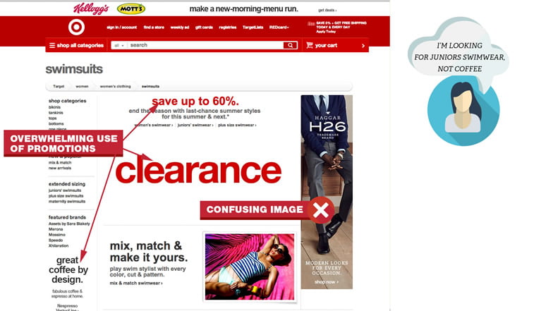 Target's category page UX design