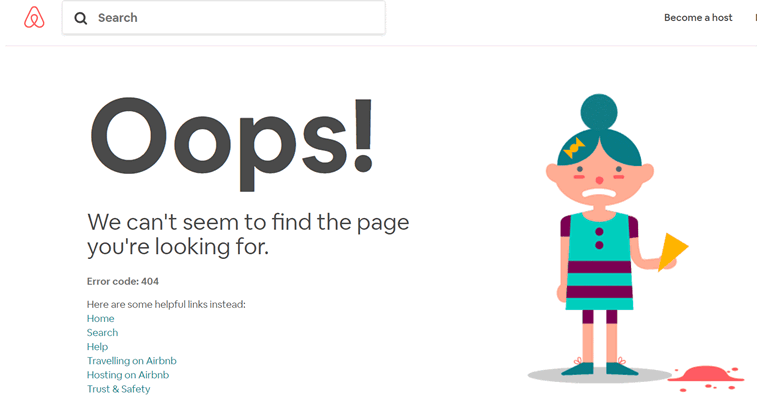 airbnb 404 page custom gif illustartion