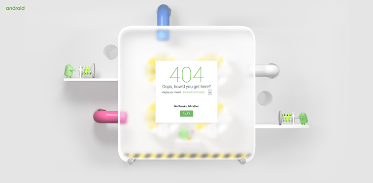 android 404 page design play game