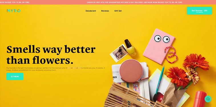 myro deodorant homepage