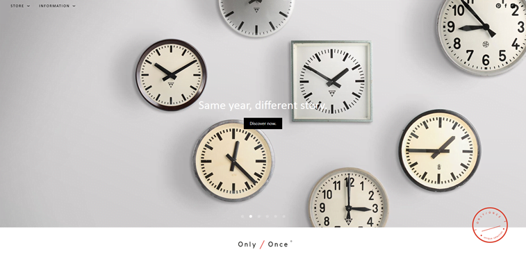 Only once homepage design