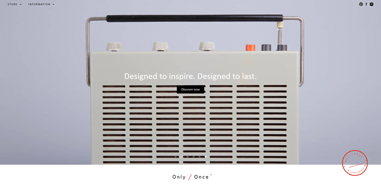 only once vintage transistor website design