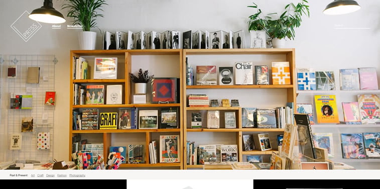 press online bookstore homepage