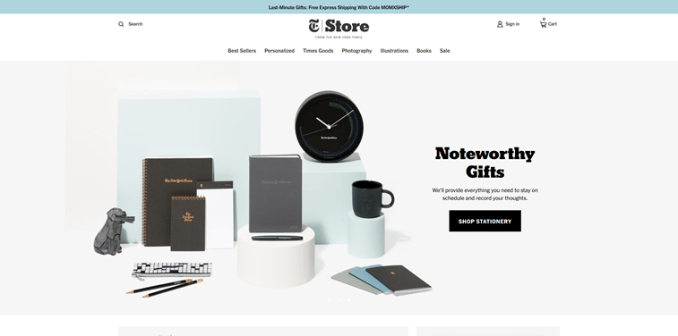 the new york times store homepage