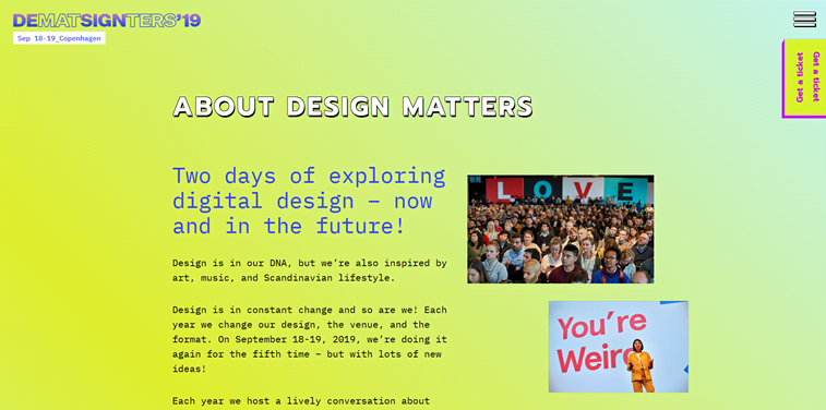 design matters conference homepage