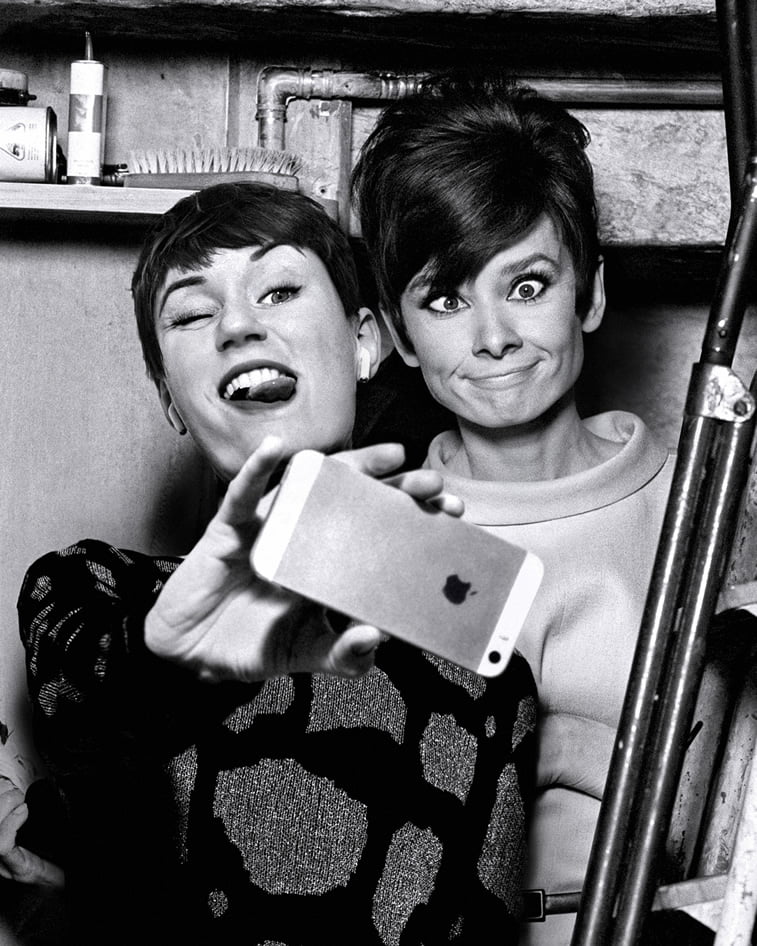 flora borsi and audrey hepburn photo manipulation