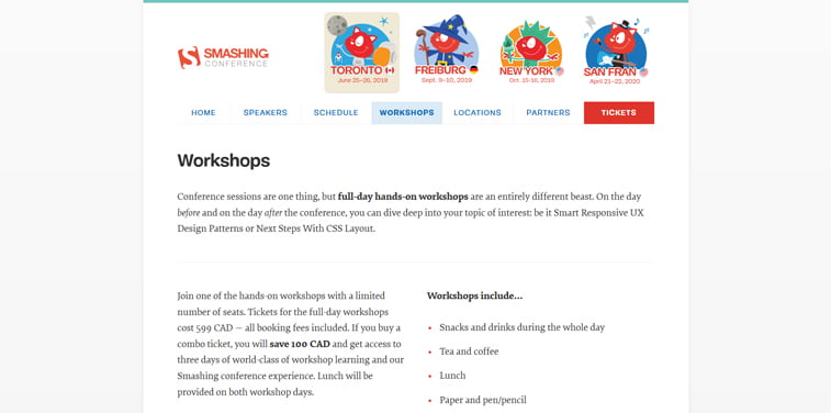 smashing conference toronto wporkshops