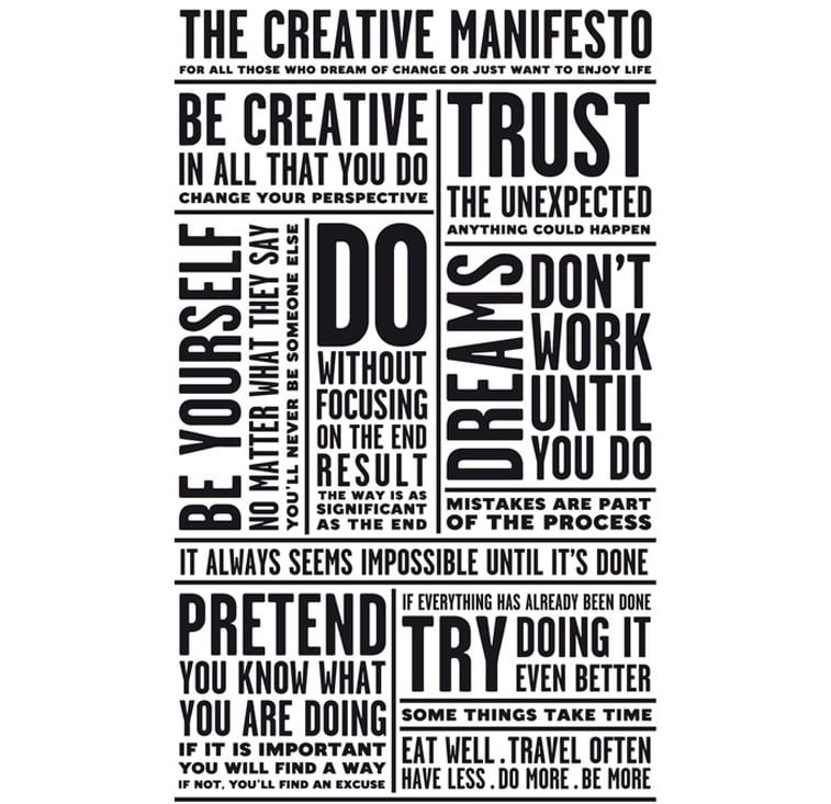Creative manifesto typography poster Fonts