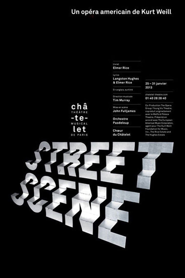 Opera streets scene typography poster
