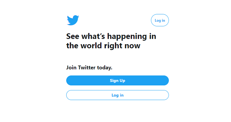 twitter log in page cta buttons