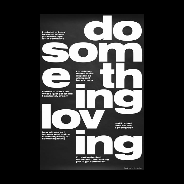 typography poster black white letters