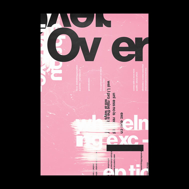 typography poster black pink