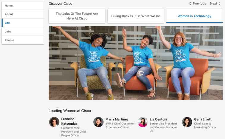 cisco team page linkedIn