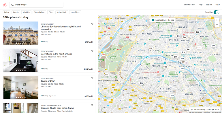 airbnb places to stay apartments category