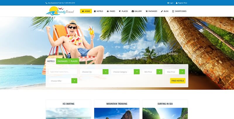 trendy travel theme wordpress