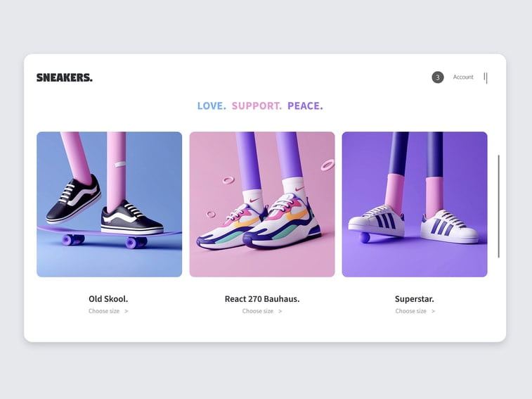 3d online sneakers store