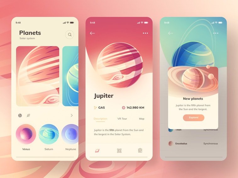 gradient planets app