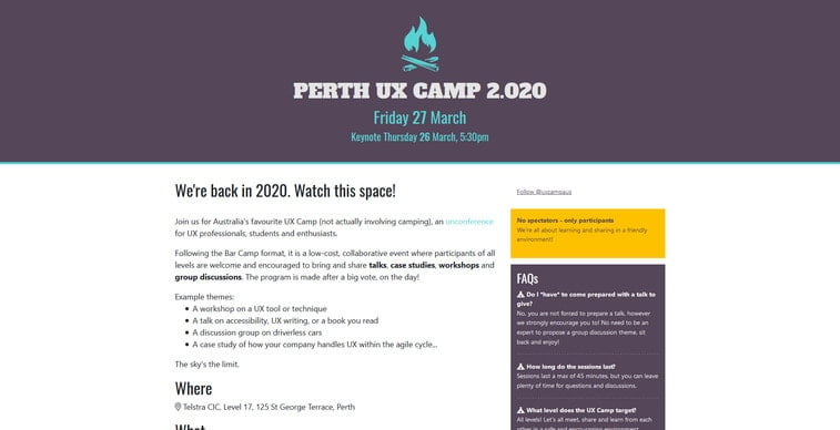 perth ux camp
