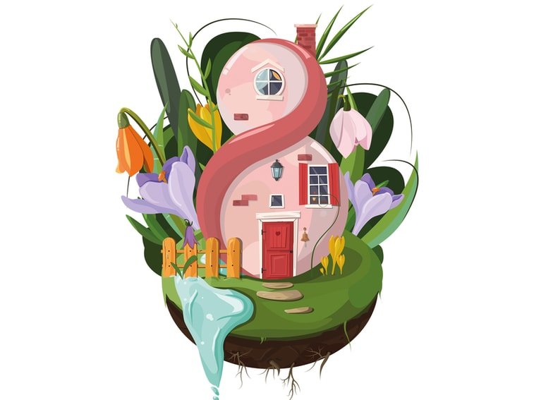 women's day house illustration