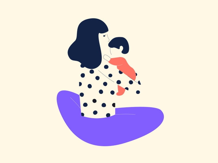 woman holding child
