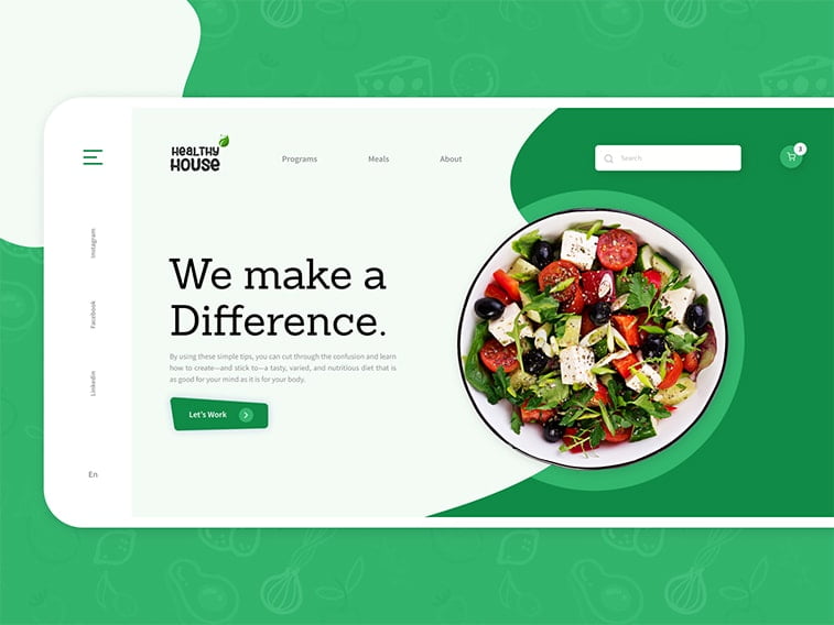 concept website web design healthy food