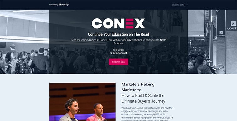 conex 2020 website screenshot
