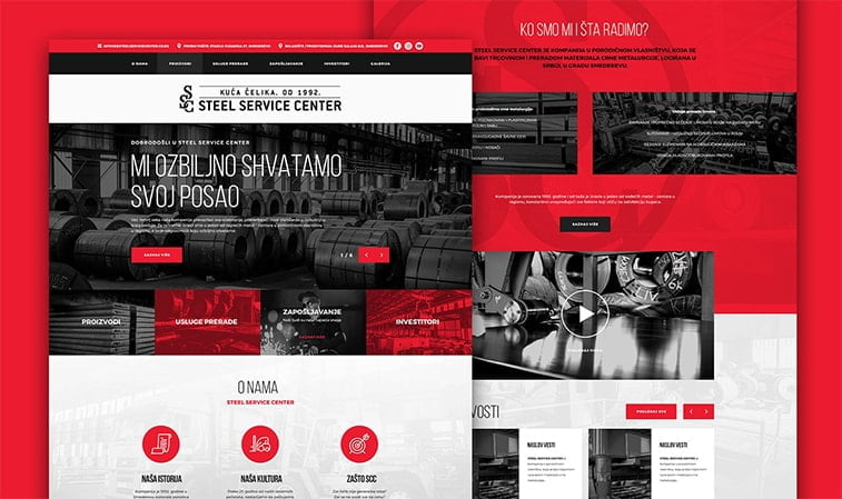 website redesign example steel company engineering