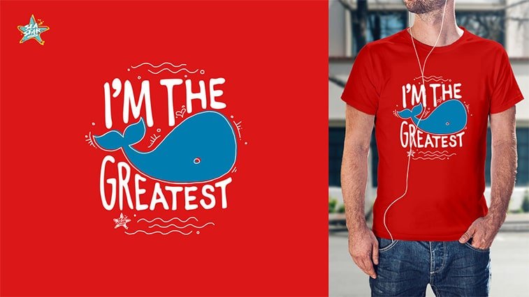 exit festival t shirt design red whale sea star