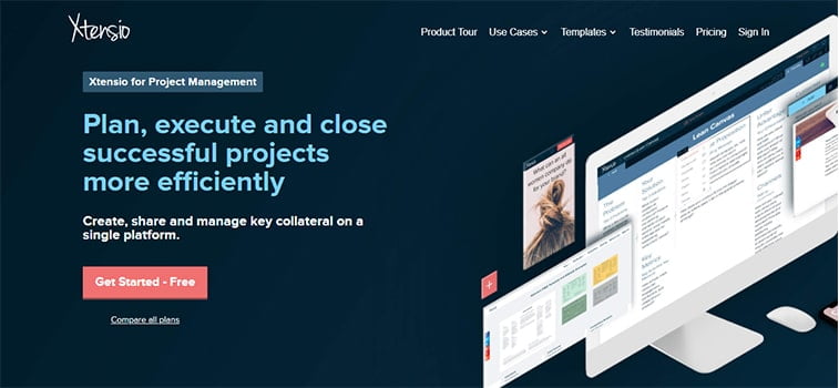 xtensio project management system website screenshot