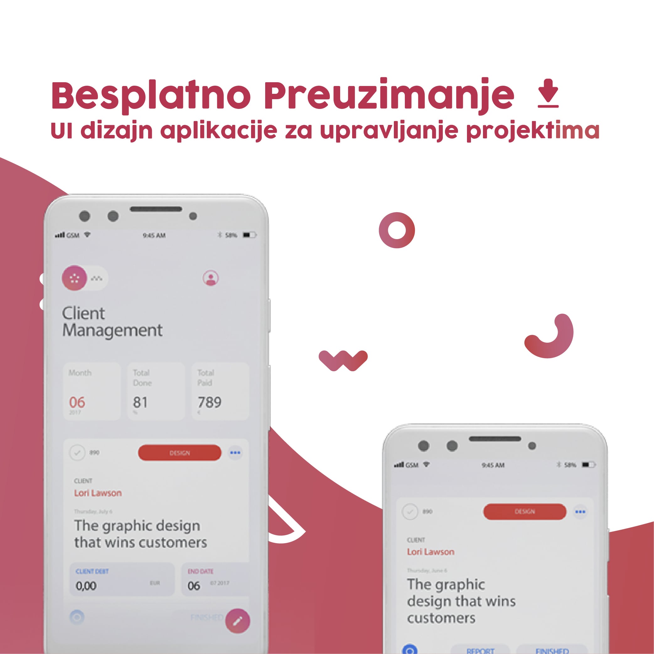 ui koncept project management aplikacije besplatno preuzimanje