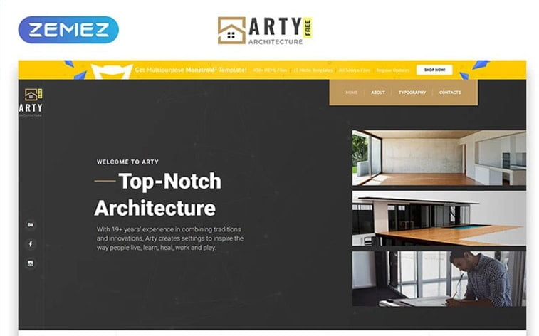 best free botstrap theme template website arhitecture design construction studio