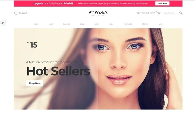 best free botstrap theme template website women care comsetics makeup ecommerce