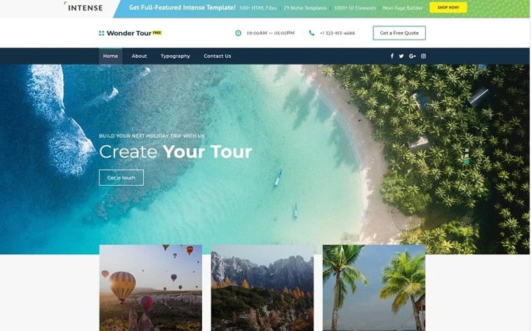 best free botstrap theme template website travel agency blog