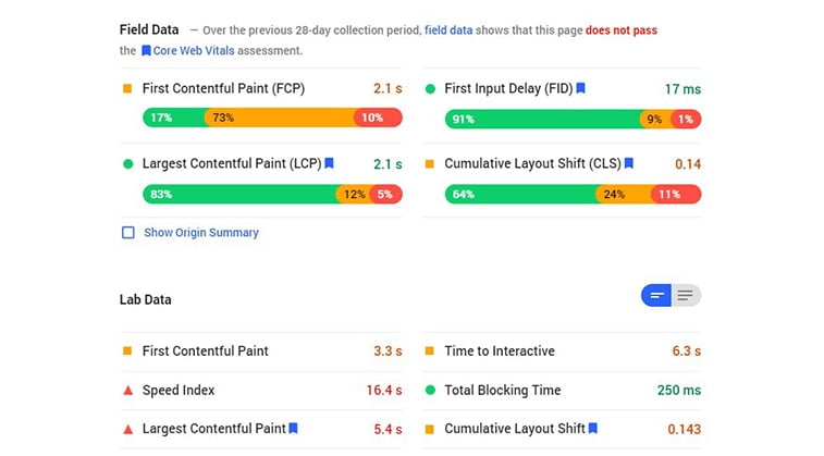 cumulative layout shift cls pagespeed insight